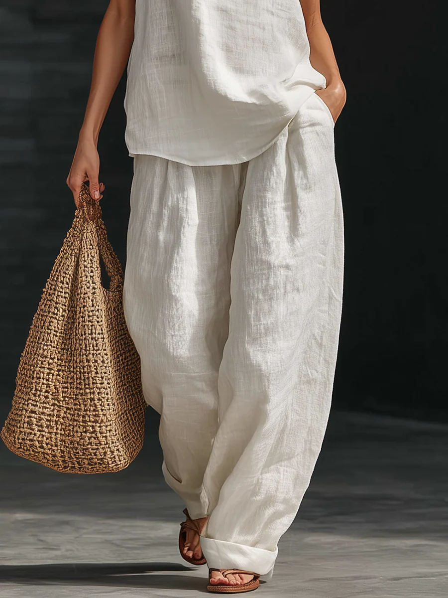 Zoe | Sleeveless Blouse and Wide-Leg Trousers