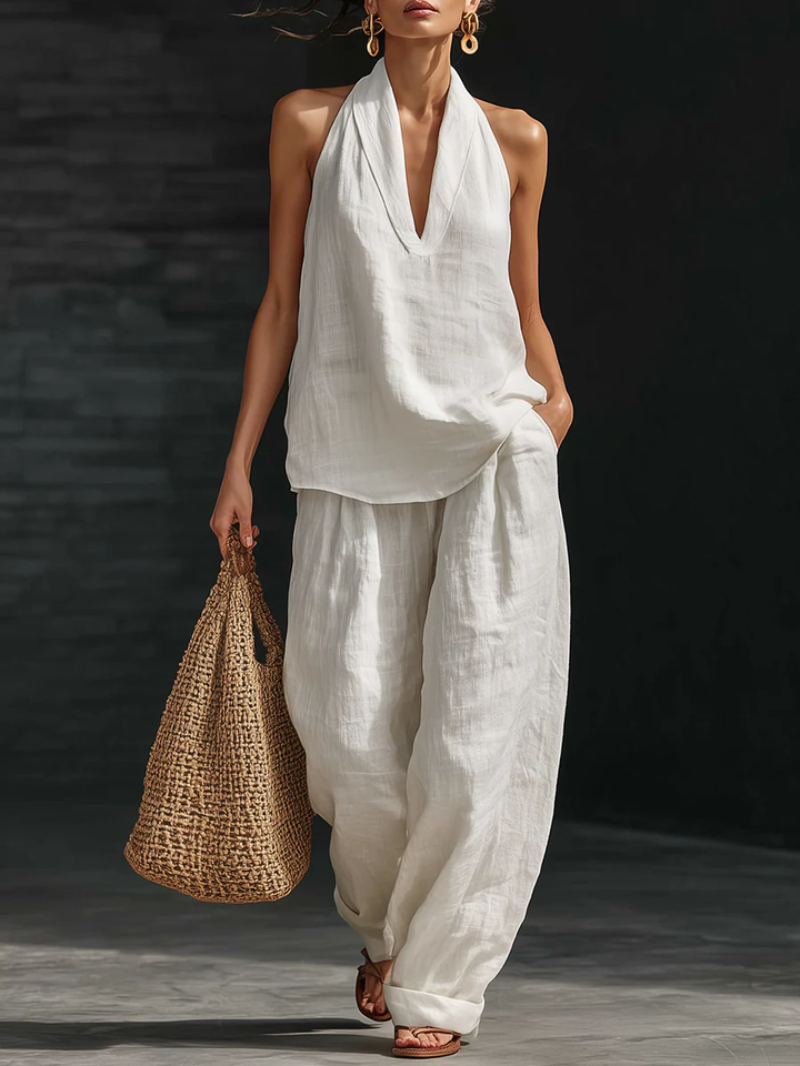 Zoe | Sleeveless Blouse and Wide-Leg Trousers