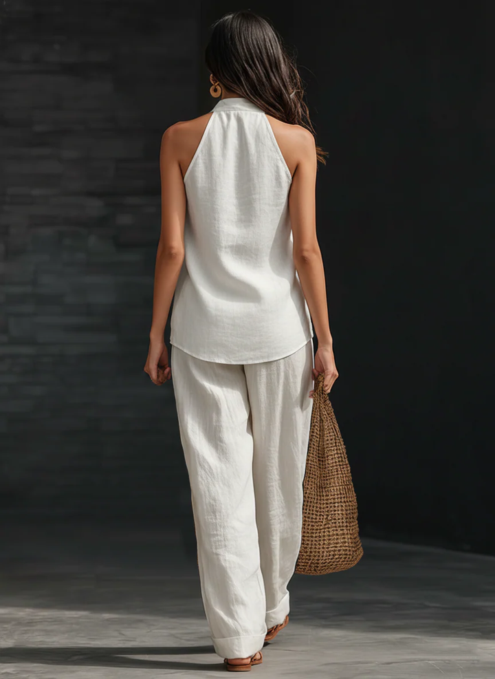 Zoe | Sleeveless Blouse and Wide-Leg Trousers