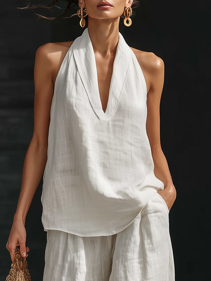 Zoe | Sleeveless Blouse and Wide-Leg Trousers