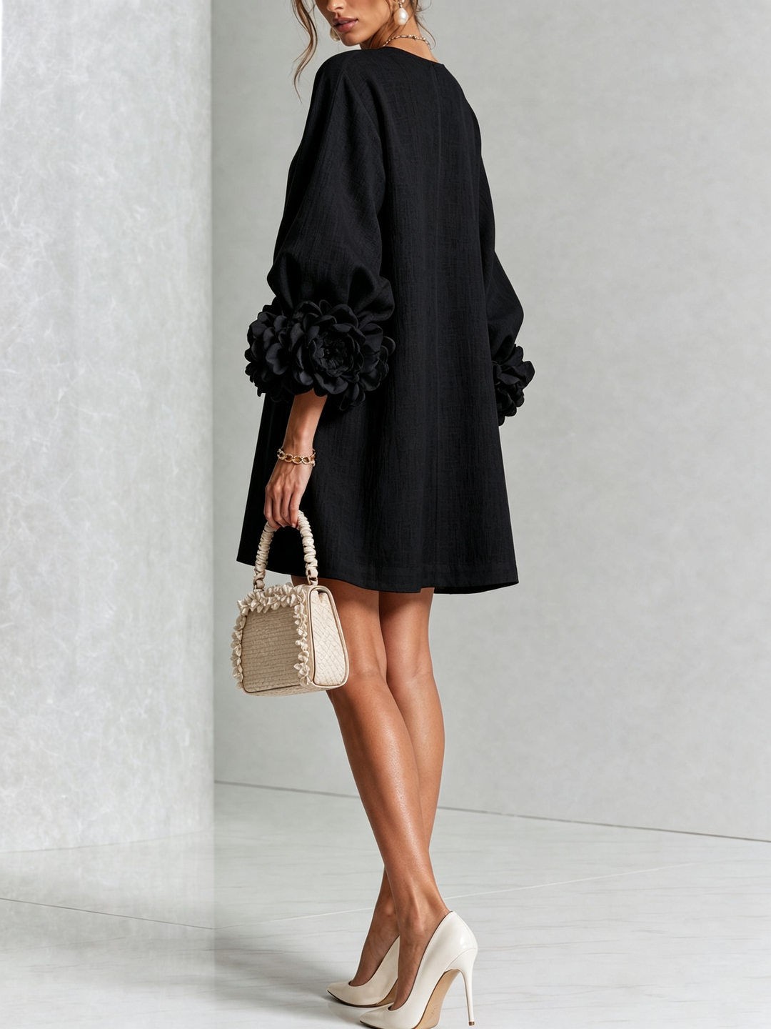 Florence | Floral Print Mini Dress with Button Details