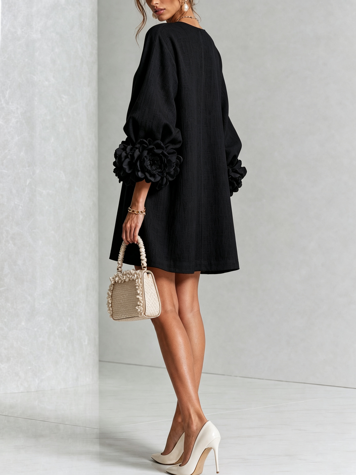 Florence | Floral Print Mini Dress with Button Details