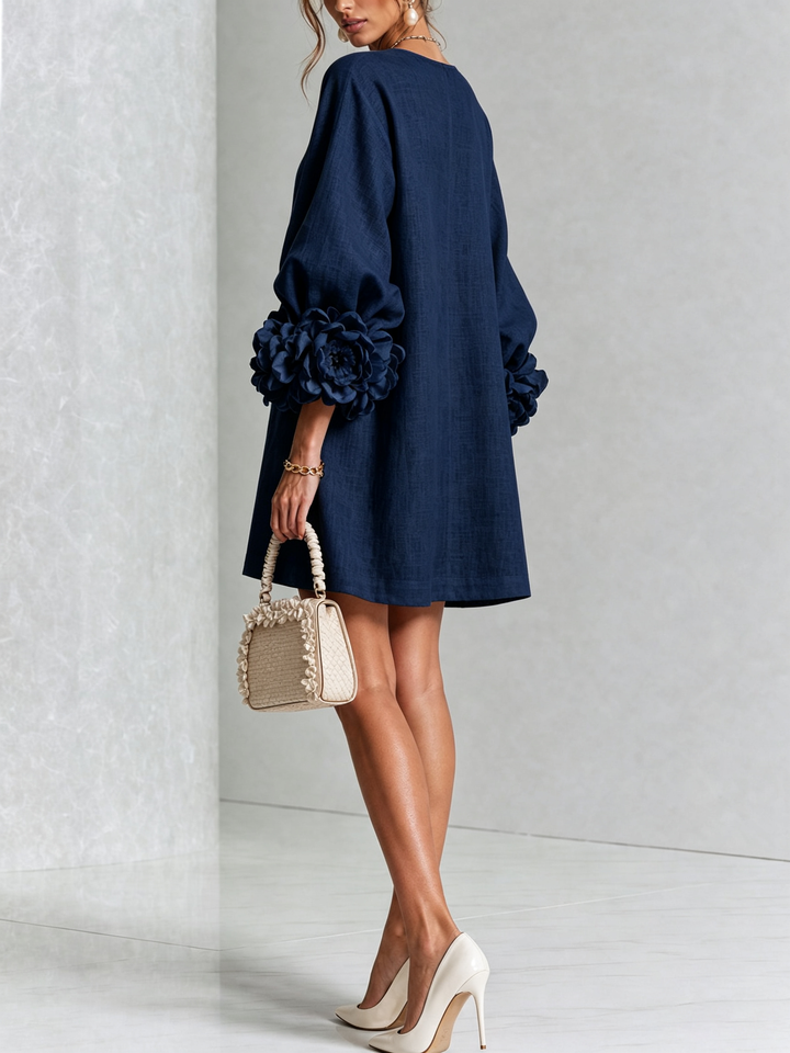 Florence | Floral Print Mini Dress with Button Details