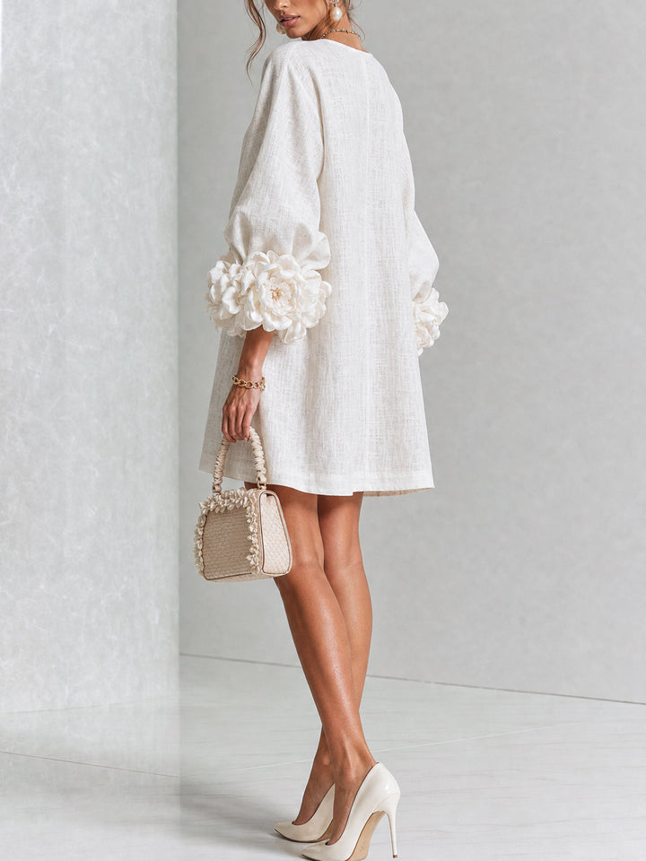 Florence | Floral Print Mini Dress with Button Details