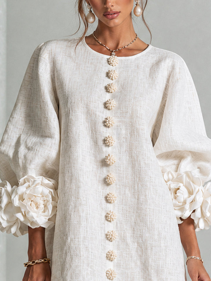 Florence | Floral Print Mini Dress with Button Details