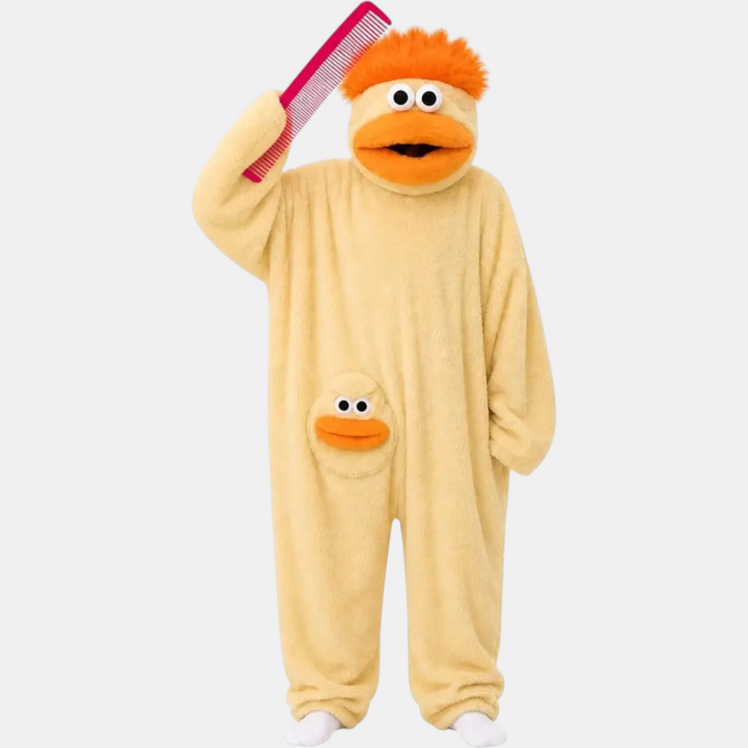 Women's Fleece Onesie Pajamas with Cartoon Monster Hood