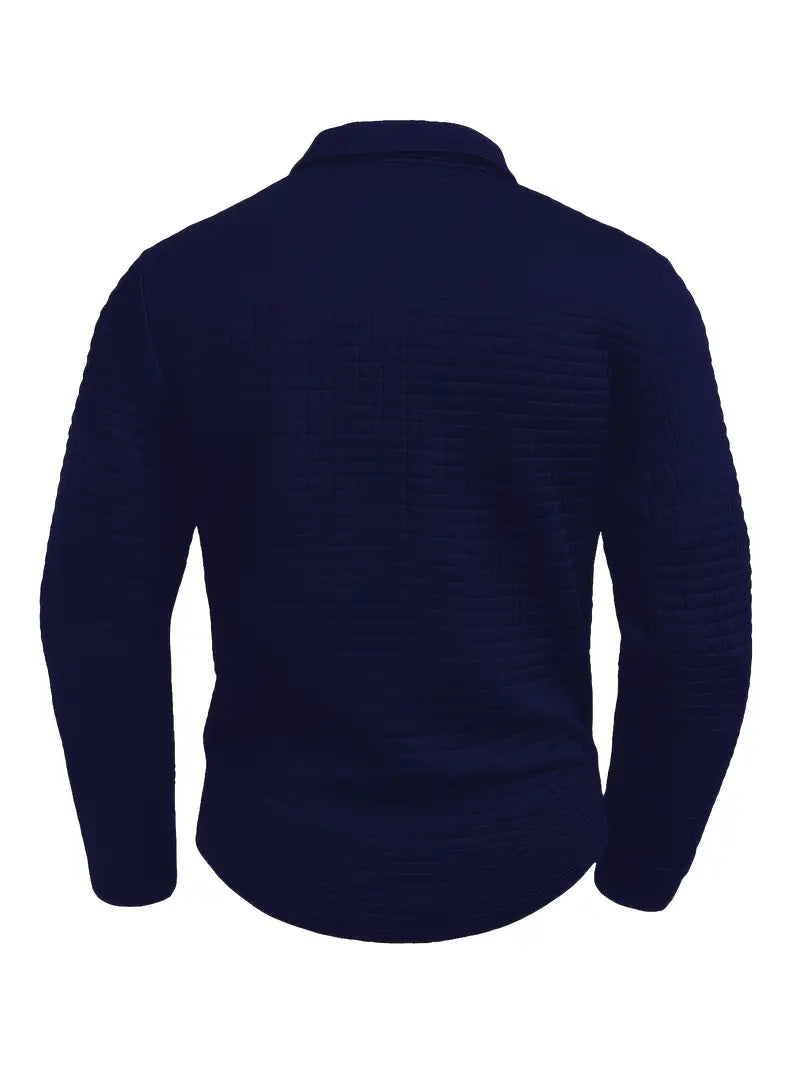 Ivor | Men's Slim Fit Textured Polo with Zip Pocket on Sleeve