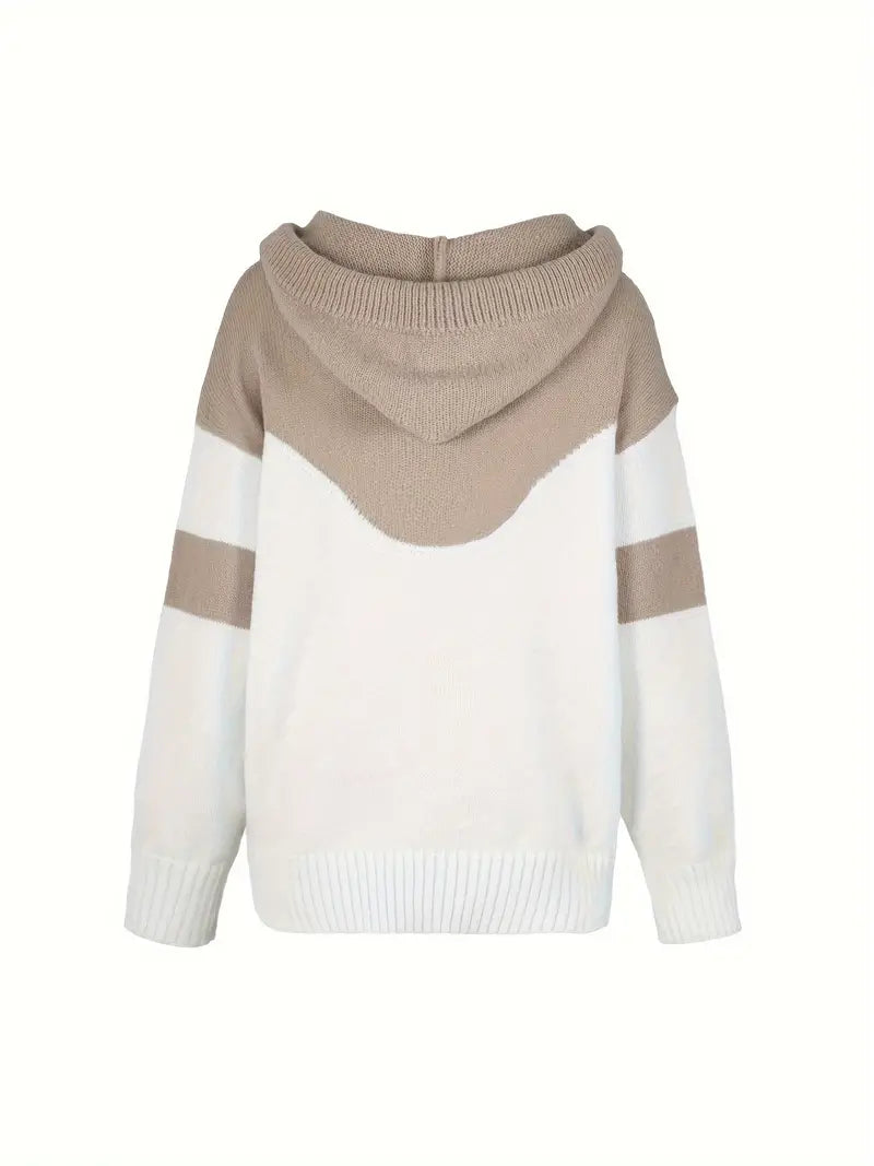 Riona | Women's Cozy Dual Tone Hoodie with Color Block Design