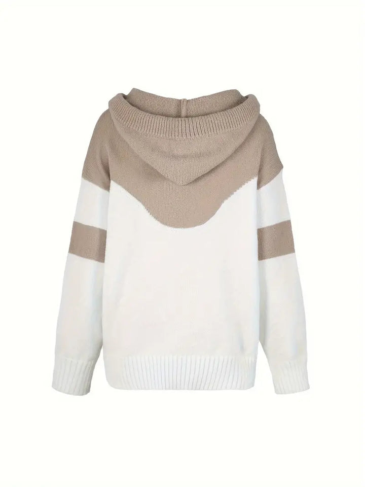 Riona | Women's Cozy Dual Tone Hoodie with Color Block Design