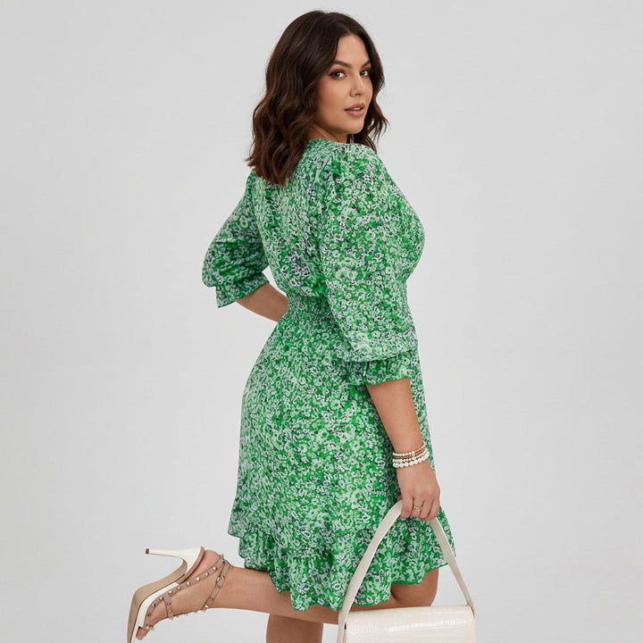 Linnea | Floral Dress with Puff Sleeves