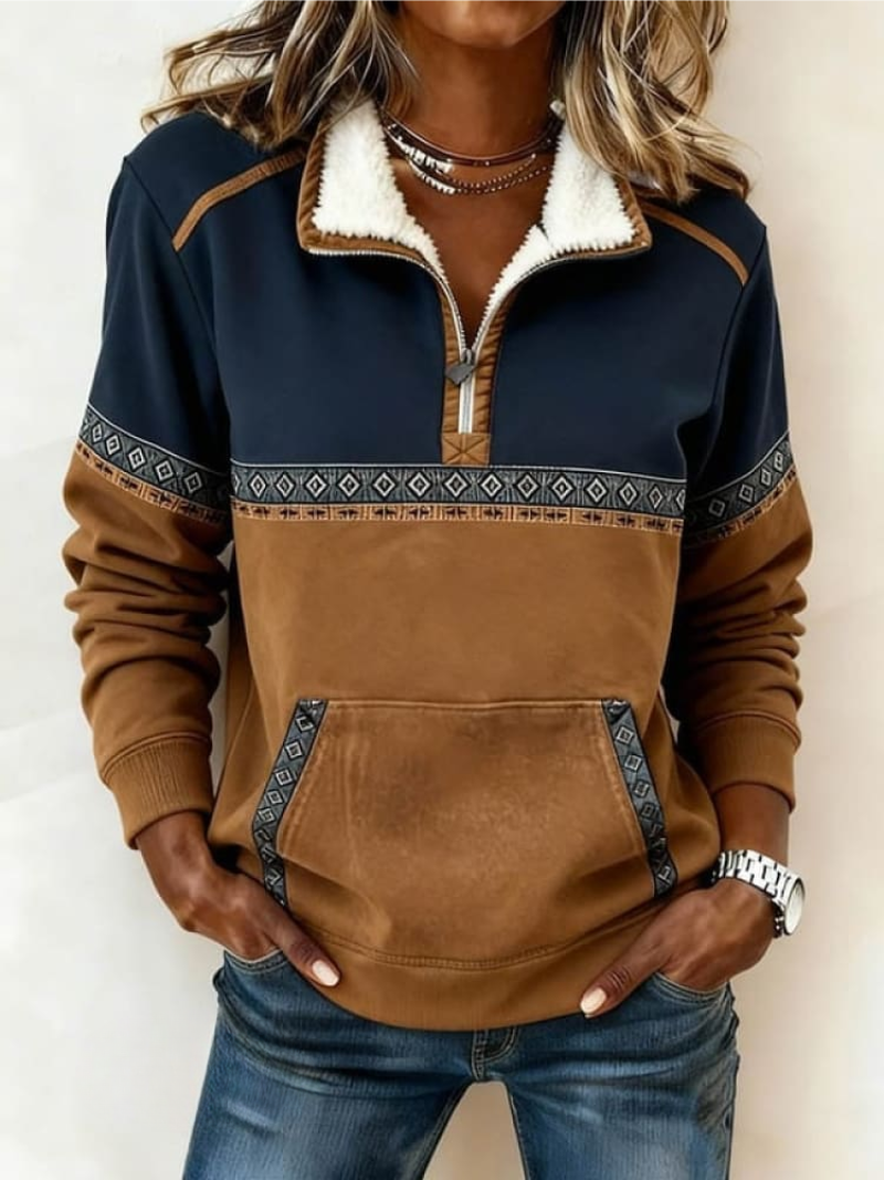 Zyrel | Women's Half-Zip Knit Sweater with Cozy Brushed Interior
