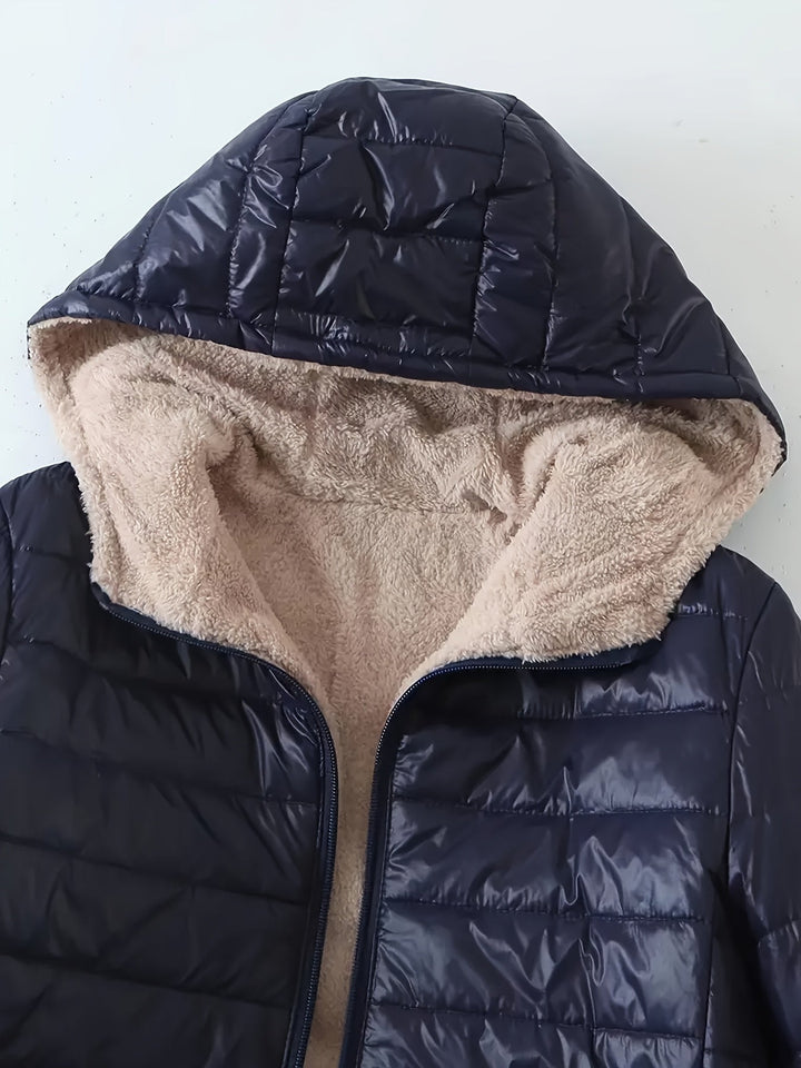 Vicky | Women's Longline Puffer Jacket with Fleece Lining and Cushioned Comfort
