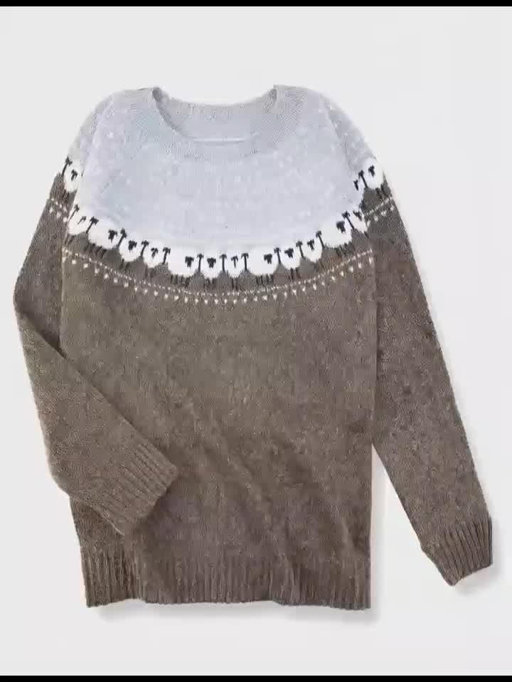 Rosamund | Women's Thick Knit Winter Sweater with Jacquard Design