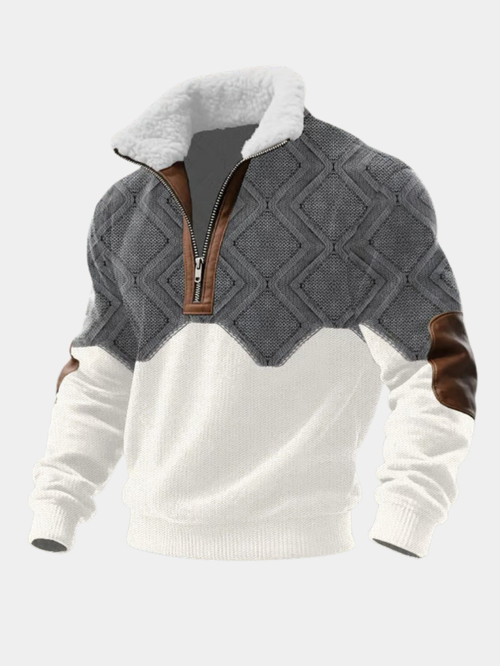 Lachlan | Men's Fleece-Lined Winter Pullover with Structured Knit
