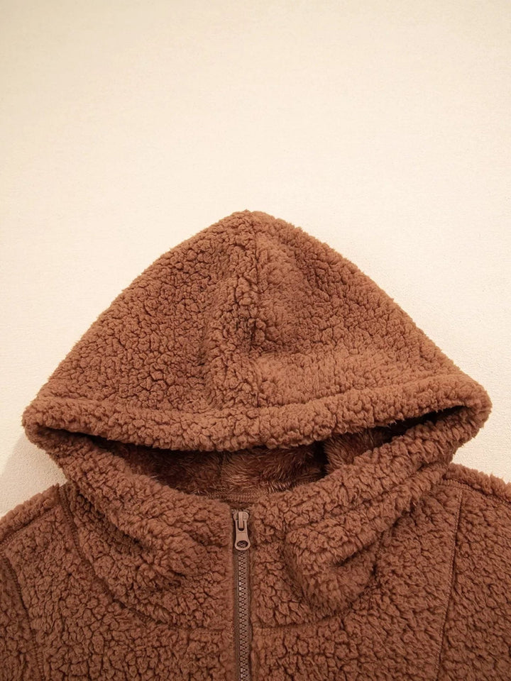 Rhoda | Women's Oversized Teddy Zip-Up Jacket with Stand Collar