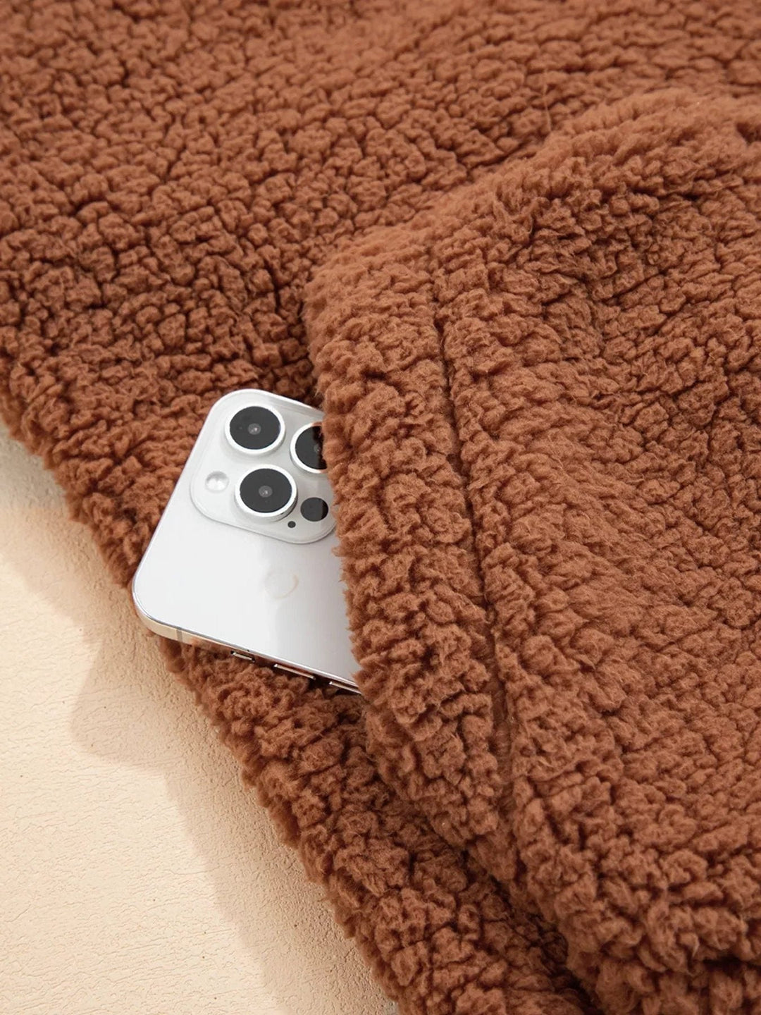 Rhoda | Women's Oversized Teddy Zip-Up Jacket with Stand Collar