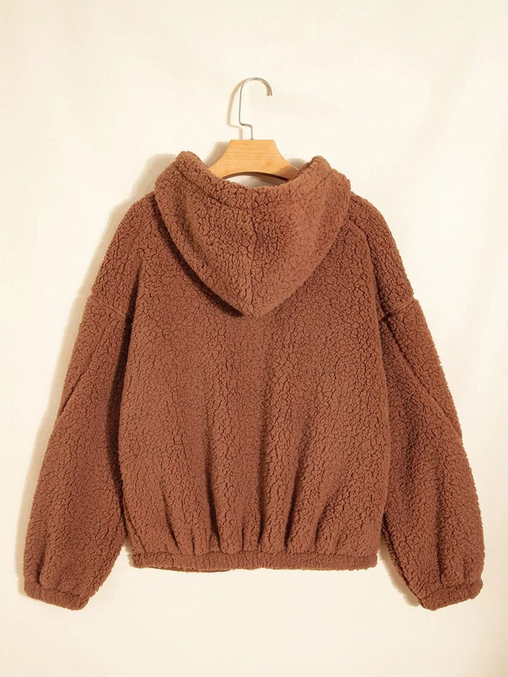 Rhoda | Women's Oversized Teddy Zip-Up Jacket with Stand Collar