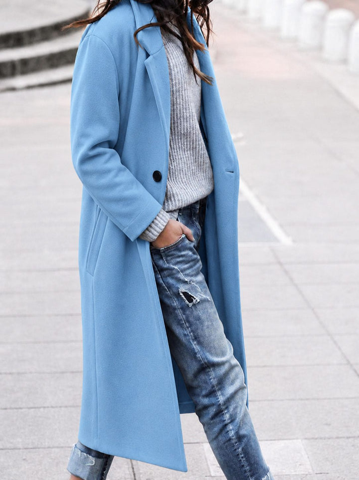 Nola | Women's Oversized Winter Coat with Lapel Collar and Button-Up Design