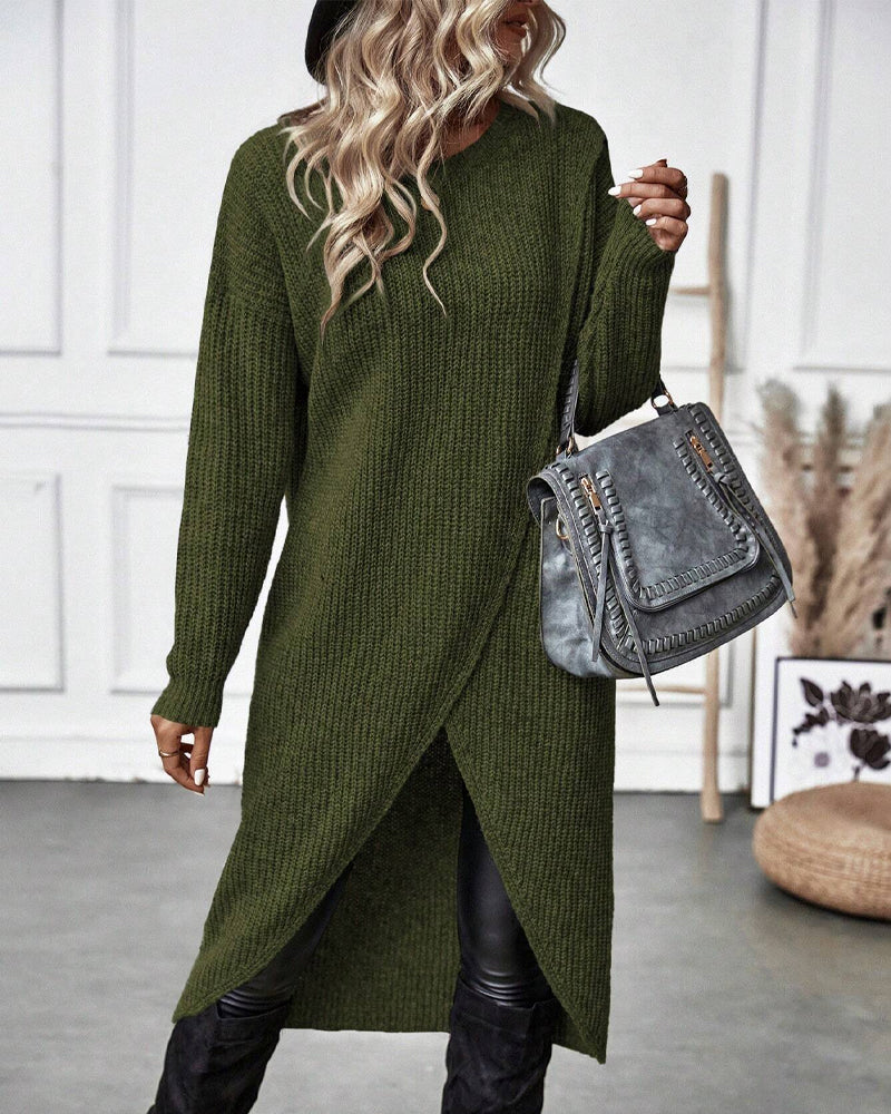 Dorothea | Women's Long Sleeve Asymmetrical Tunic Sweater