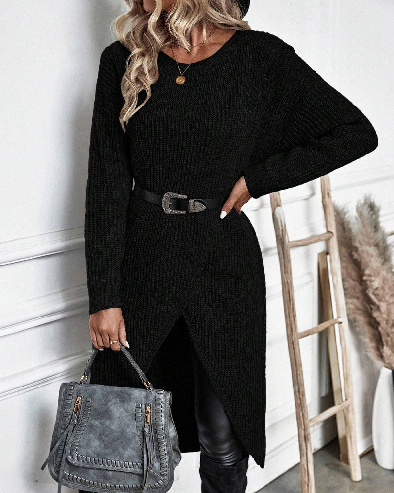 Dorothea | Women's Long Sleeve Asymmetrical Tunic Sweater