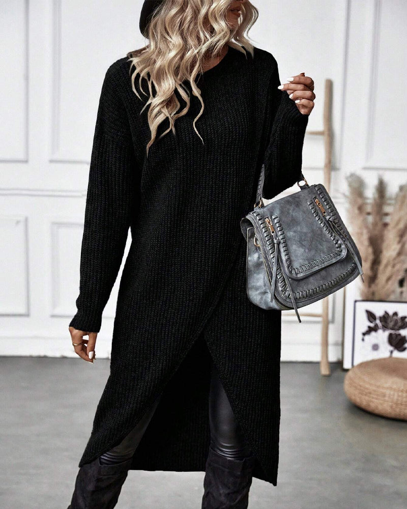Dorothea | Women's Long Sleeve Asymmetrical Tunic Sweater