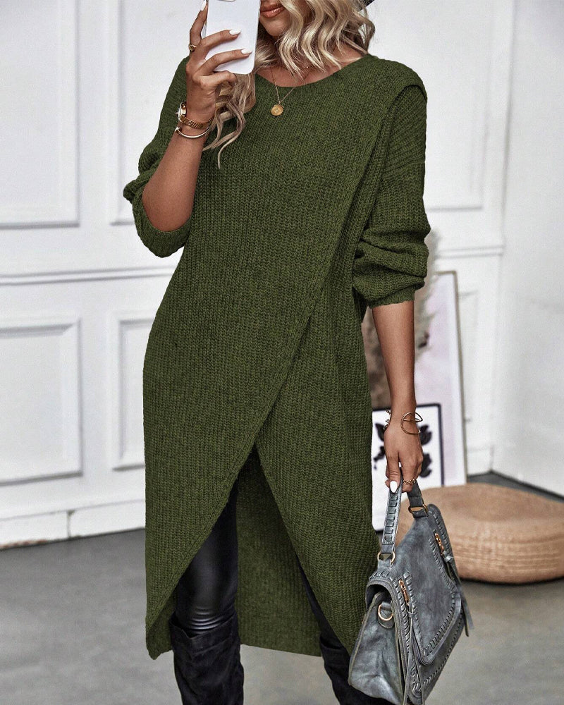 Dorothea | Women's Long Sleeve Asymmetrical Tunic Sweater