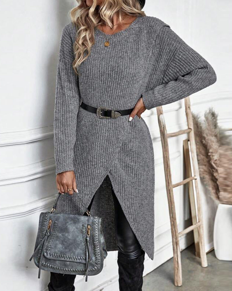 Dorothea | Women's Long Sleeve Asymmetrical Tunic Sweater