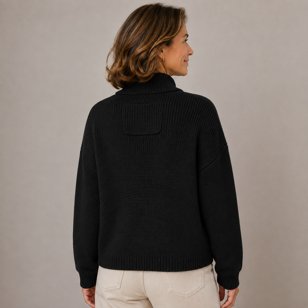 Sybilla | Women's Loose Knit Stand Collar Button Cardigan