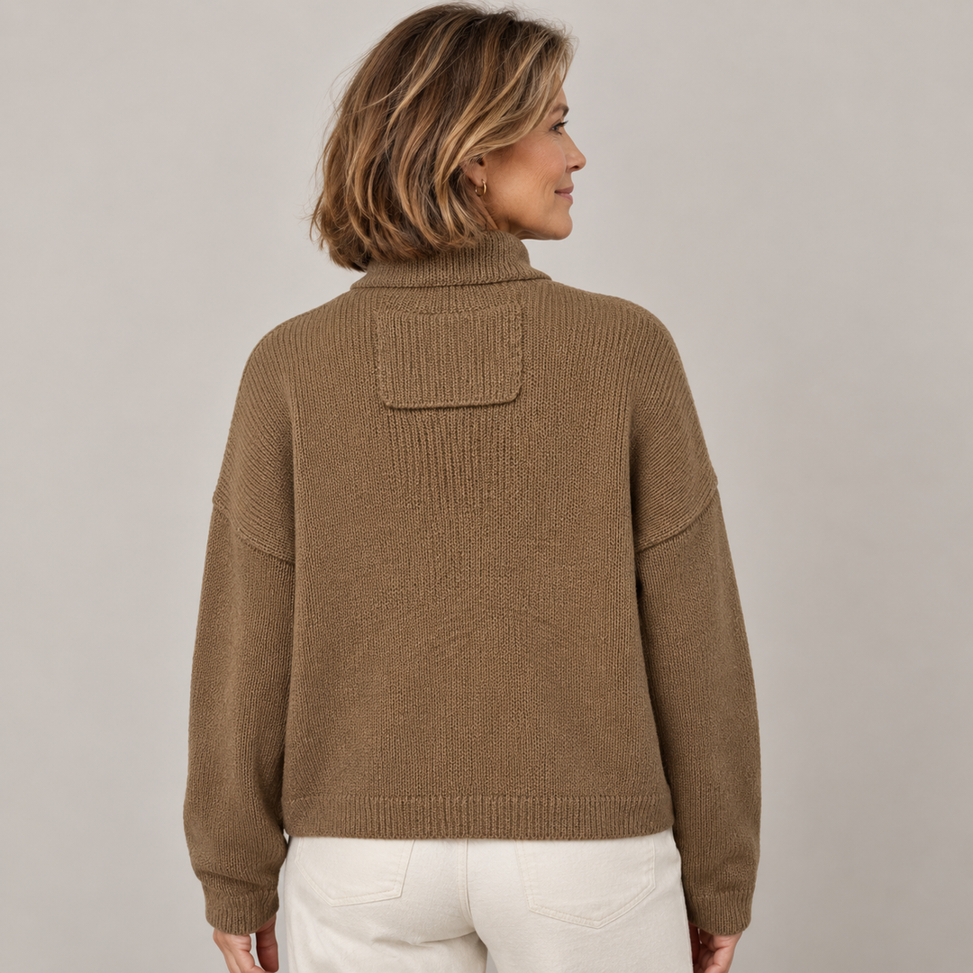 Sybilla | Women's Loose Knit Stand Collar Button Cardigan
