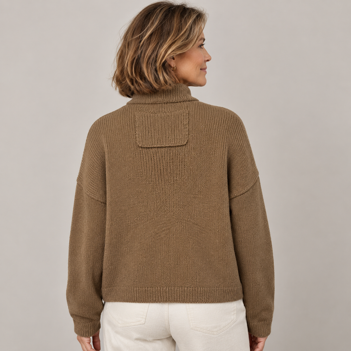 Sybilla | Women's Loose Knit Stand Collar Button Cardigan