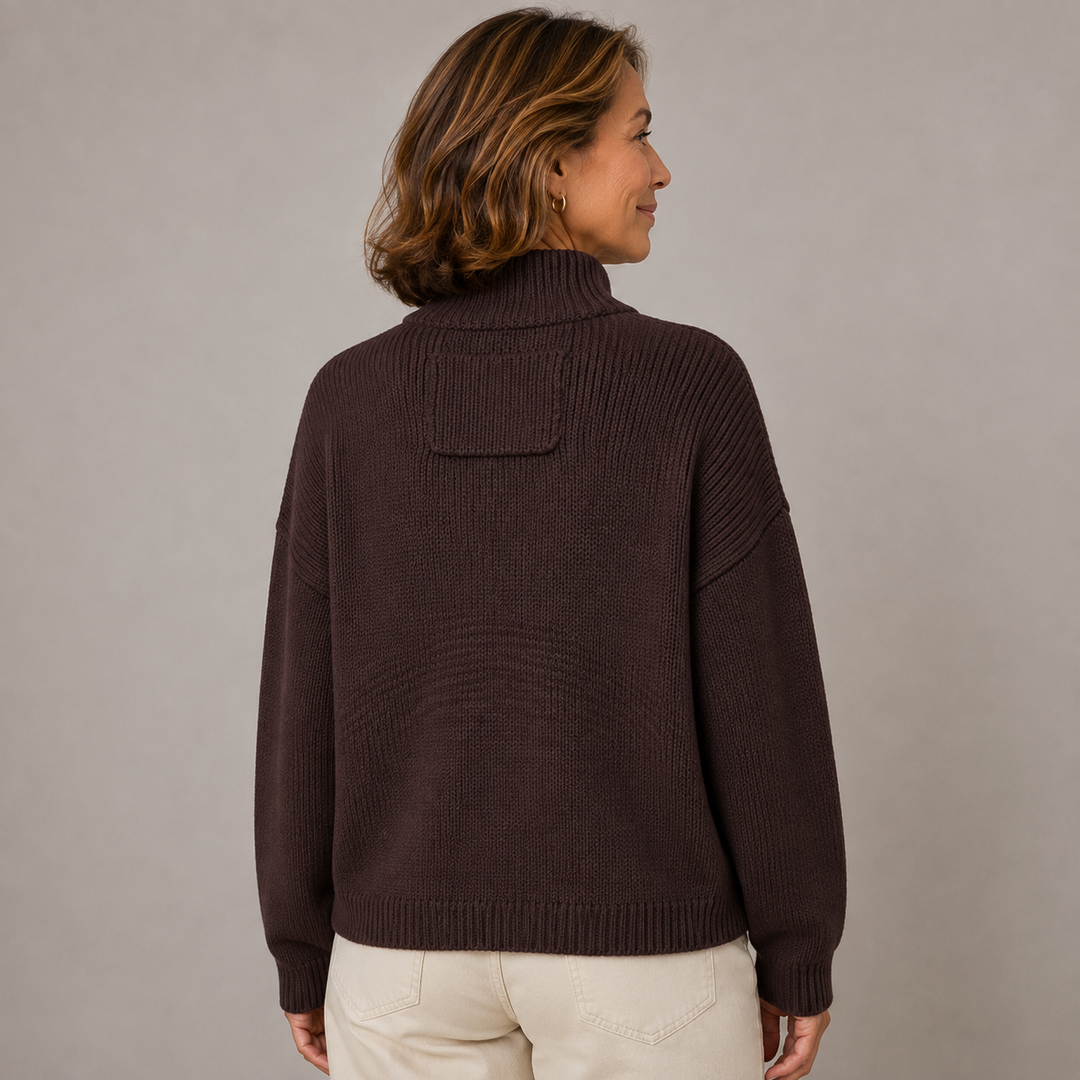 Sybilla | Women's Loose Knit Stand Collar Button Cardigan