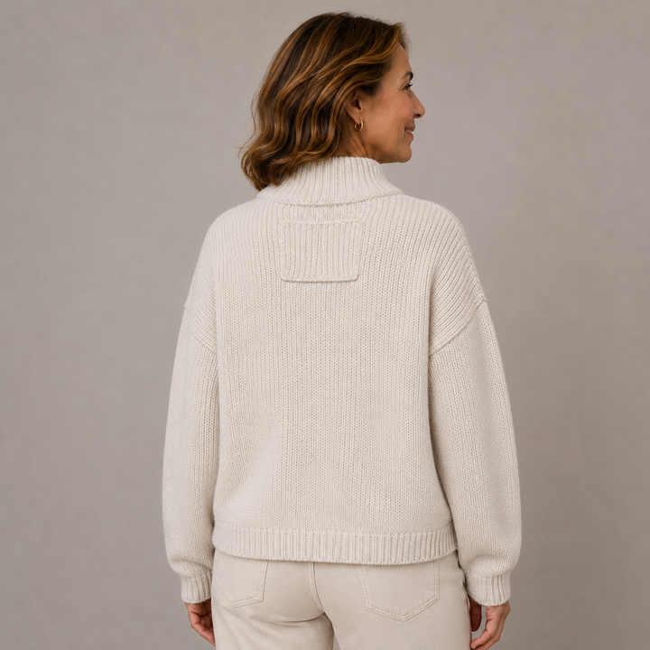 Sybilla | Women's Loose Knit Stand Collar Button Cardigan
