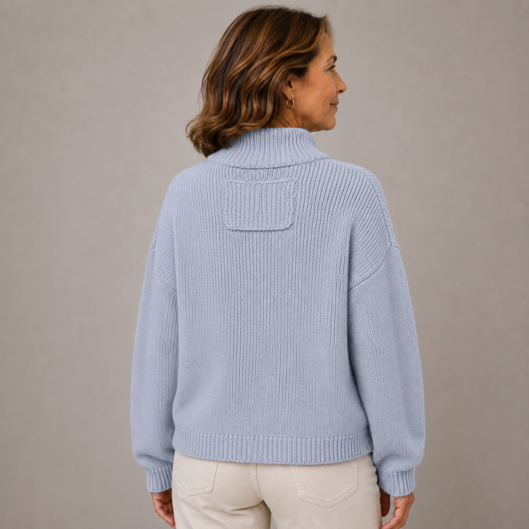 Sybilla | Women's Loose Knit Stand Collar Button Cardigan