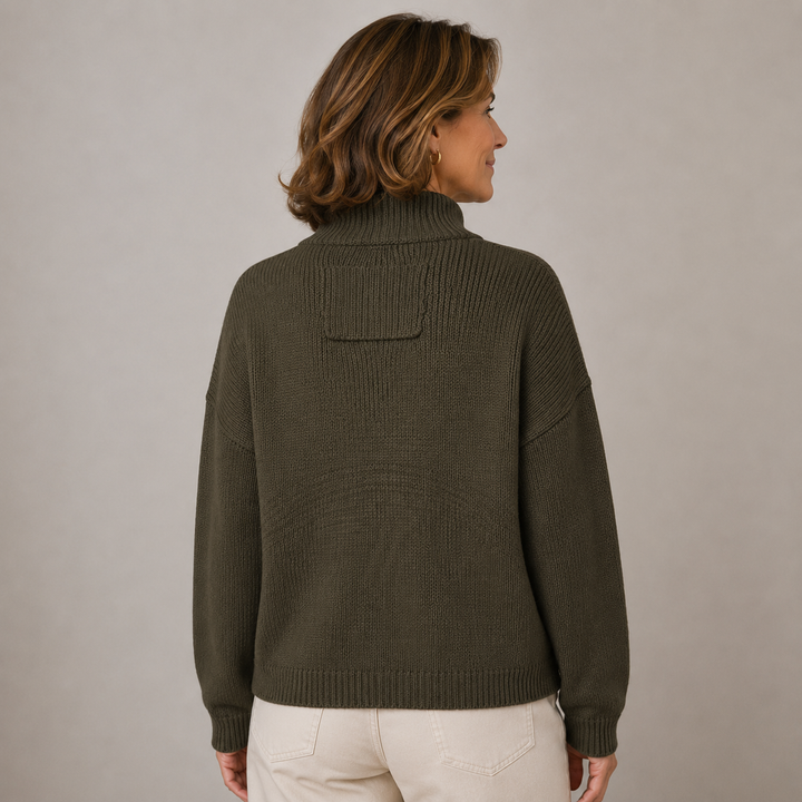 Sybilla | Women's Loose Knit Stand Collar Button Cardigan