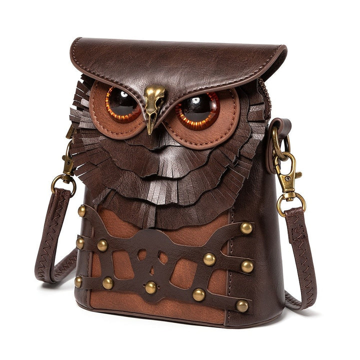 Avery owl bag brown detail