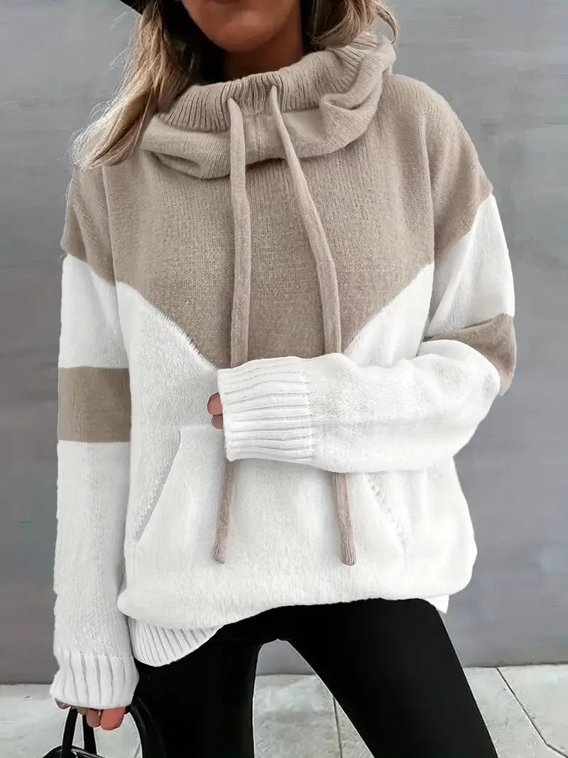 Riona | Women's Cozy Dual Tone Hoodie with Color Block Design