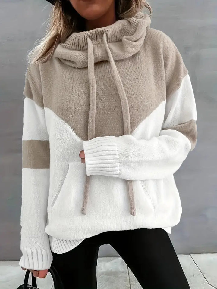 Riona | Women's Cozy Dual Tone Hoodie with Color Block Design