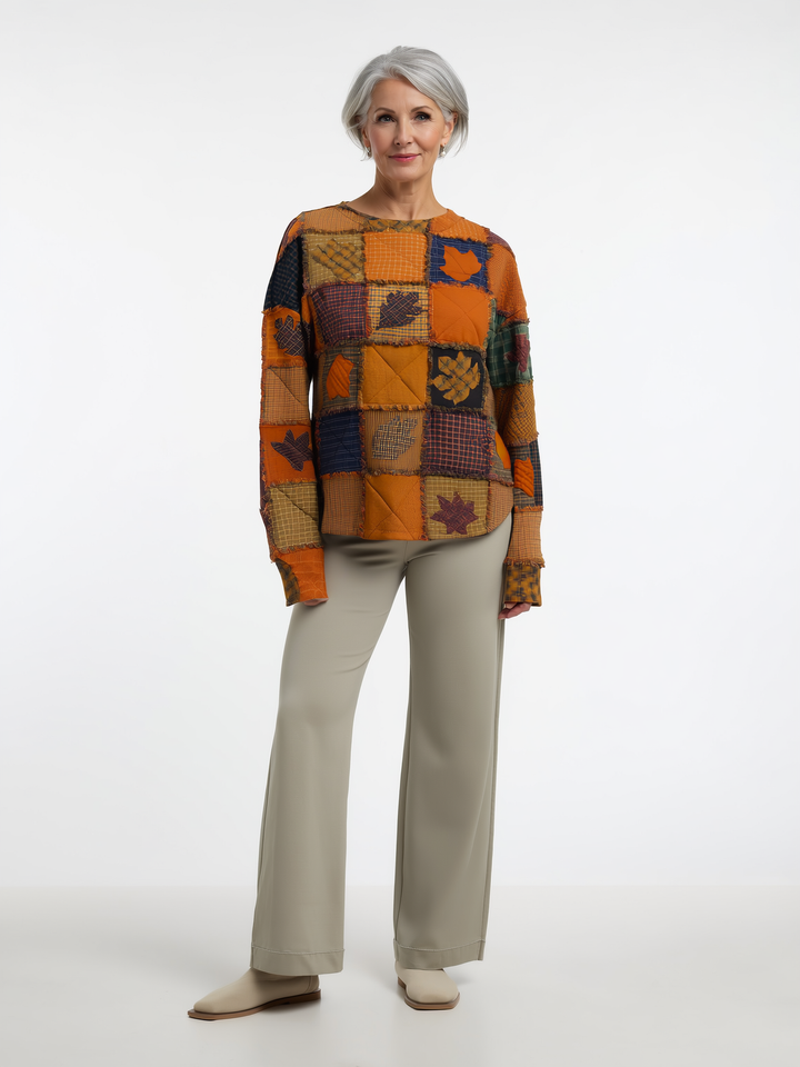Juniper - Cozy Patchwork Knit Sweater