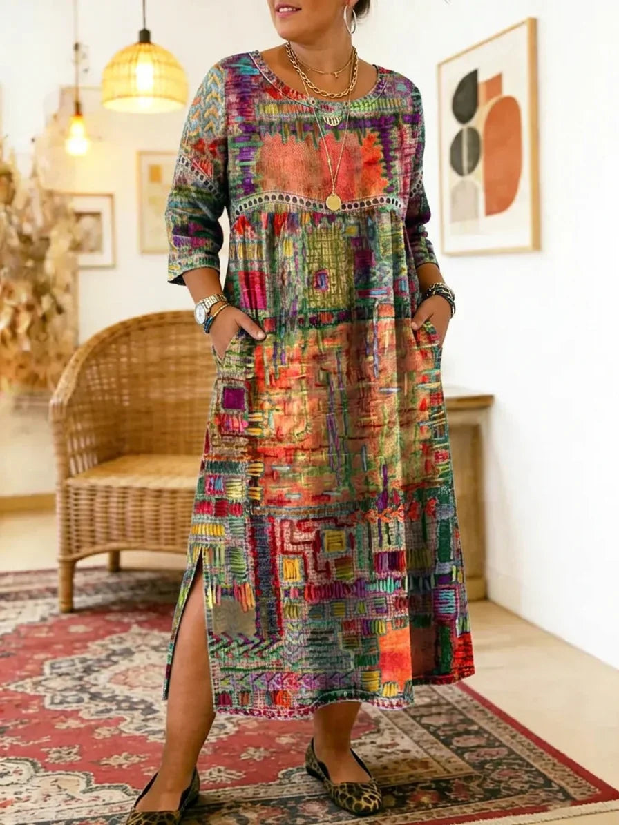 Printed Midi Dress Set