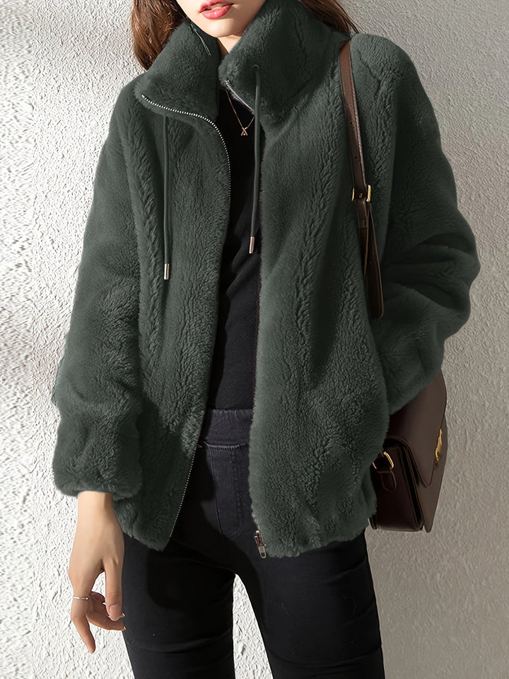 Avelora | Women's Modern Cut Cozy Zip Jacket with Luxurious Plush Texture