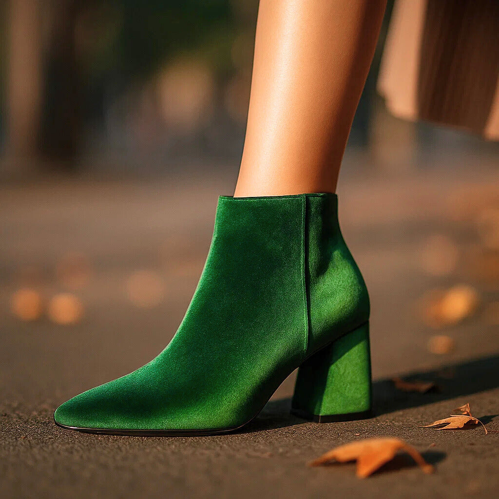 Valentina Luxe Velvet Ankle Boots