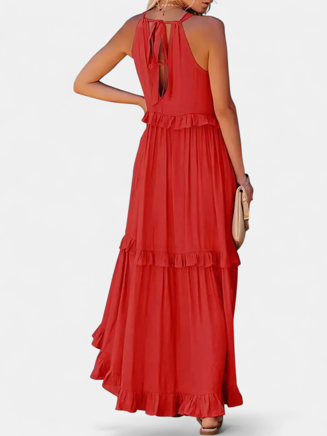 CHERRY | Flowing Flutter Maxi Dress