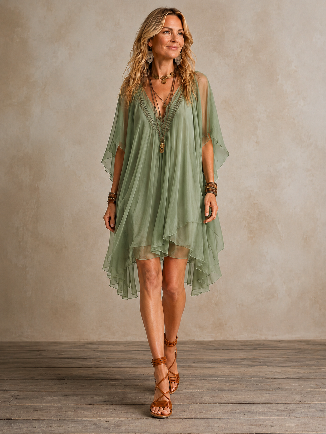 Ella | Bohemian Tiered Mini Dress