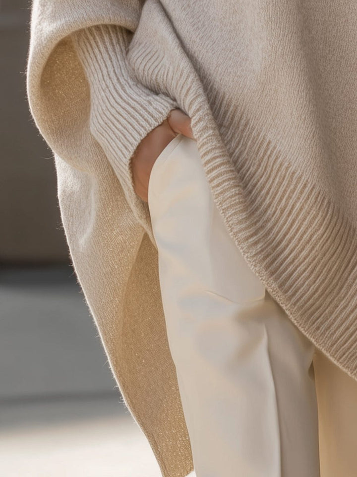 Millicent | Women's Oversized Merino Wool Sweater with Asymmetric Hem
