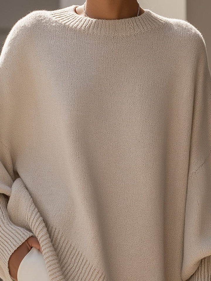 Millicent | Women's Oversized Merino Wool Sweater with Asymmetric Hem