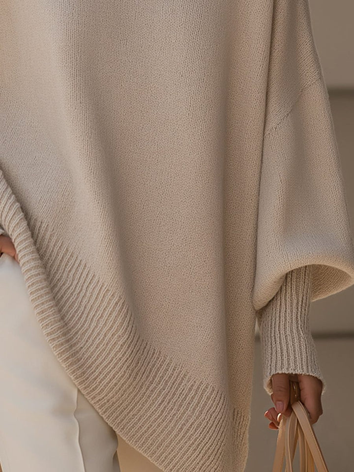 Millicent | Women's Oversized Merino Wool Sweater with Asymmetric Hem