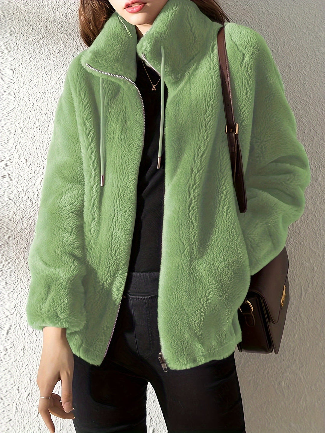 Avelora | Women's Modern Cut Cozy Zip Jacket with Luxurious Plush Texture