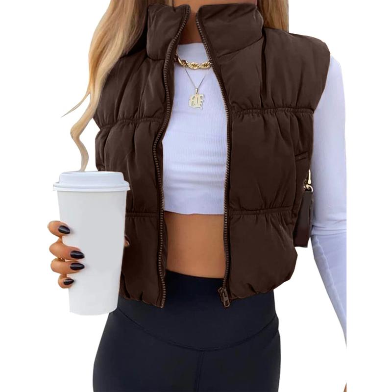 Caroline | Women's Sleek Stand Collar Sleeveless Puffer Vest