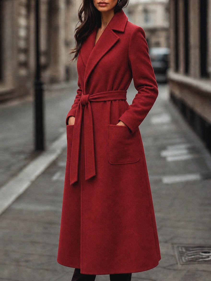 Maren | Women's Notch Collar Belted Wool Winter Coat