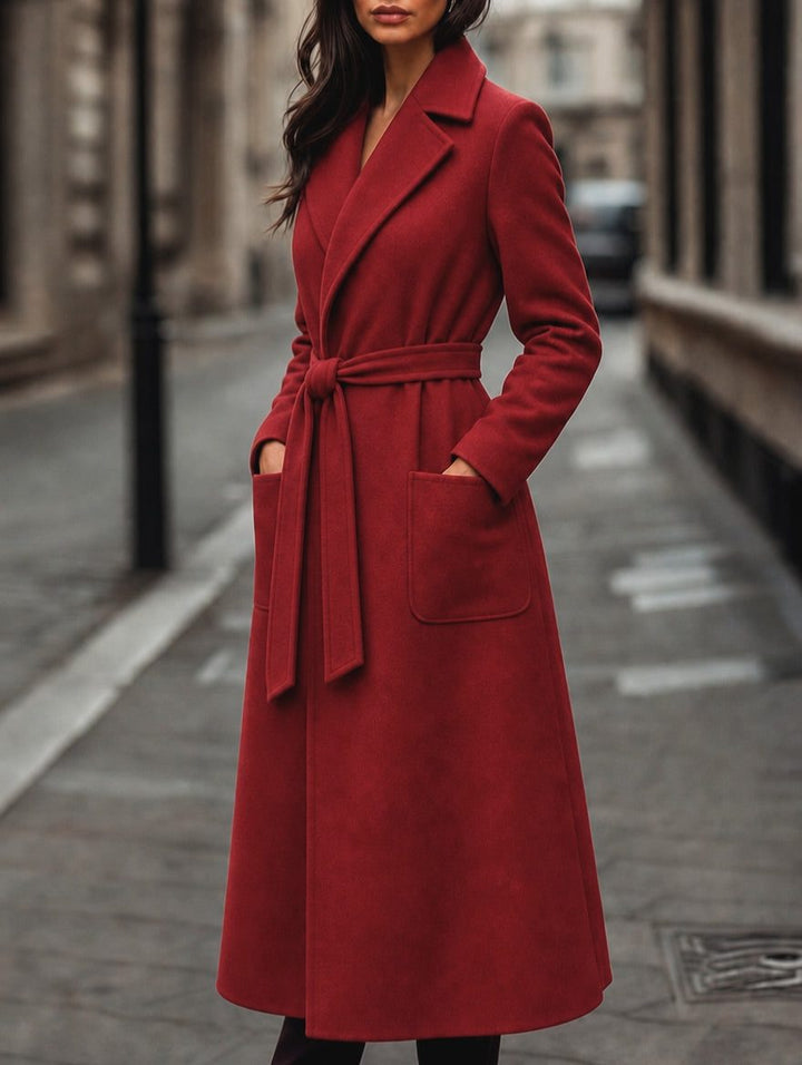 Maren | Women's Notch Collar Belted Wool Winter Coat